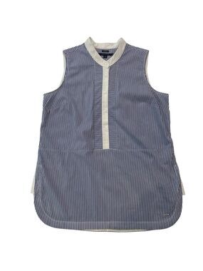 Tommy Hilfiger Nautical tunic top button up blouse blue&white Stripes sleeveless